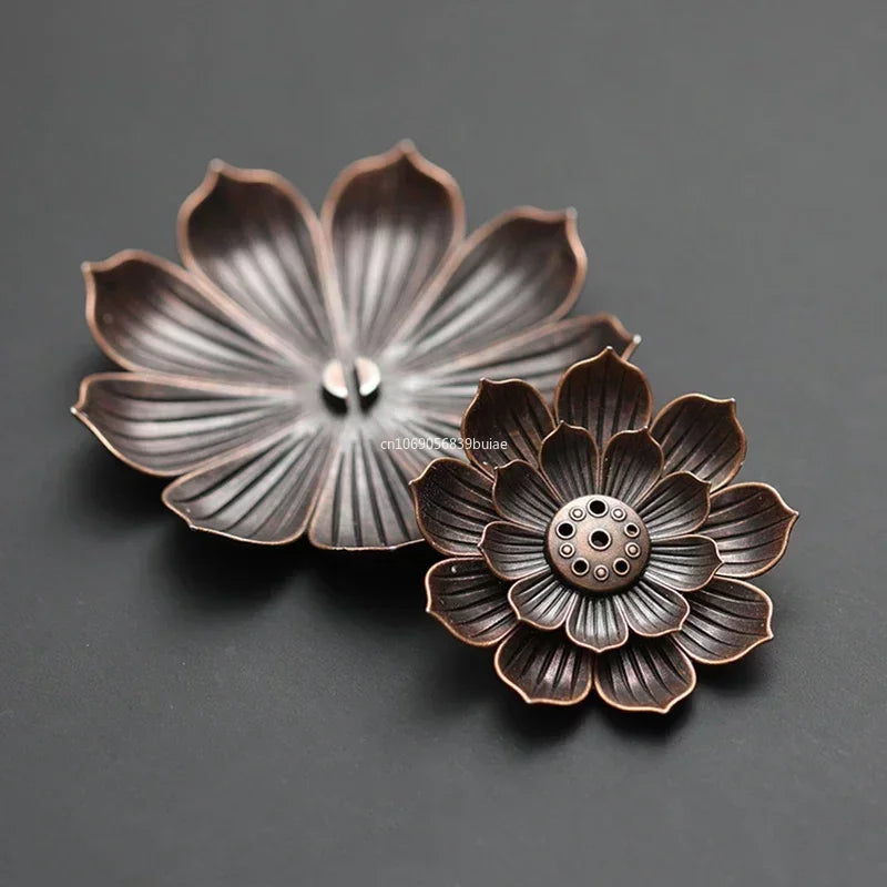 Elegant Alloy Lotus Incense Burner