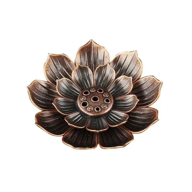 Elegant Alloy Lotus Incense Burner