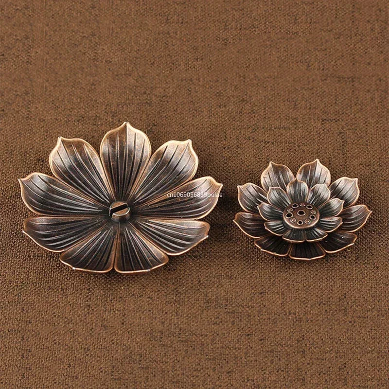 Elegant Alloy Lotus Incense Burner 